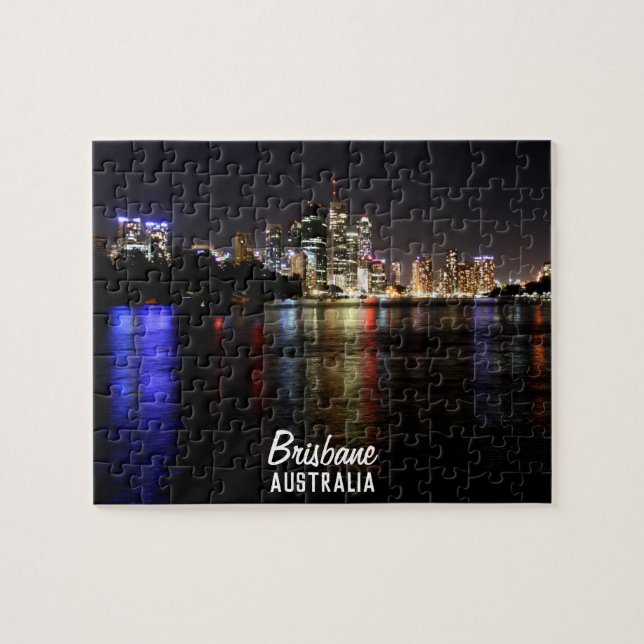 Brisbane am Nachtpuzzlespiel Puzzle (Horizontal)