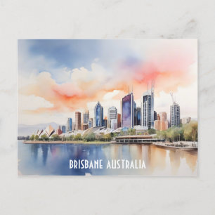 Brisbane Aquarellkunst Feiertagspostkarte