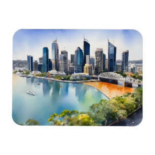 Brisbane Aquarellkunst Magnet