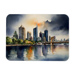 Brisbane Aquarellkunst Magnet