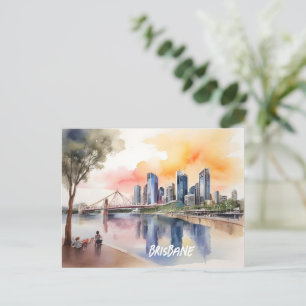 Brisbane Aquarellkunst Postkarte