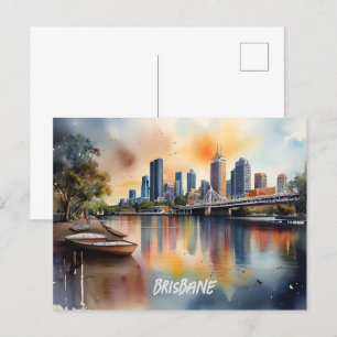Brisbane Aquarellkunst Postkarte