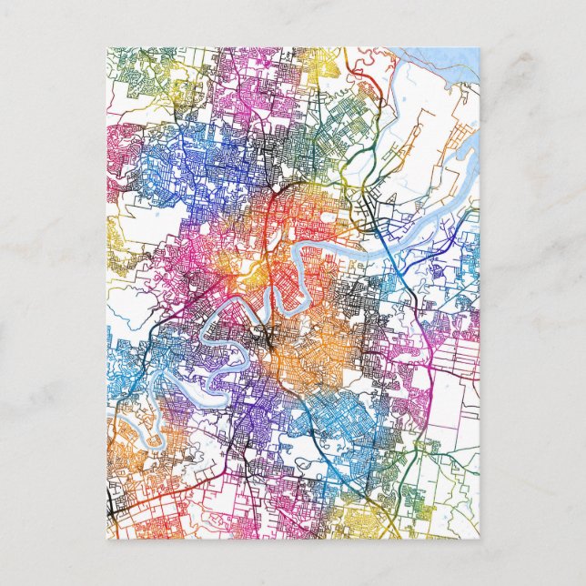 Brisbane Australia City Map Postkarte (Vorderseite)