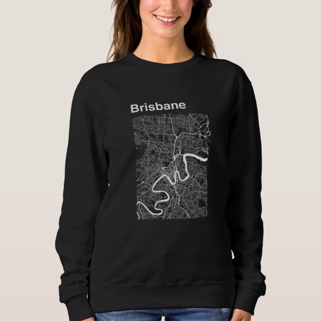 Brisbane Australia Classic City Map Graphic Sweatshirt (Vorderseite)