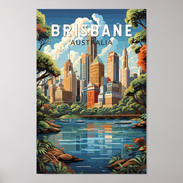 Brisbane Australia Reisen Vintag Poster (Vorne)