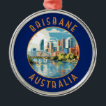 Brisbane Australia Retro Distressed Circle Ornament Aus Metall<br><div class="desc">Brisbane Retro Vektor Reise Design. Brisbane,  die pulsierende Hauptstadt Queensland,  Australien,  ist eine Stadt,  die städtische Energie nahtlos mit entspanntem Charme verbindet. Am Ufer des Flusses Brisbane gelegen,  besticht es durch ein subtropisches Klima,  atemberaubende Naturschönheiten und ein reichhaltiges kulturelles Angebot.</div>