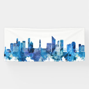 Brisbane Australia Skyline Blue Banner