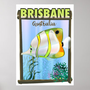 Brisbane Australia Tropical Travel Poster