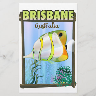 Brisbane Australia Tropical Travel Poster Briefpapier