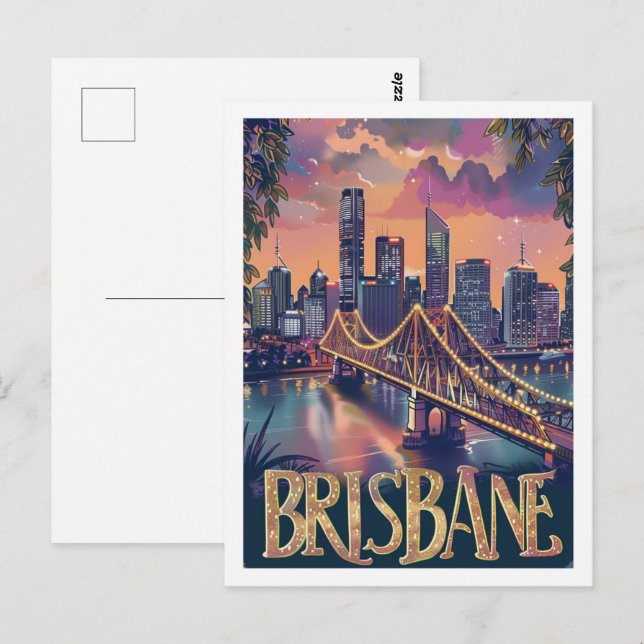 Brisbane Australia Vintag Berühmter Reiseort Postkarte (Vorne/Hinten)
