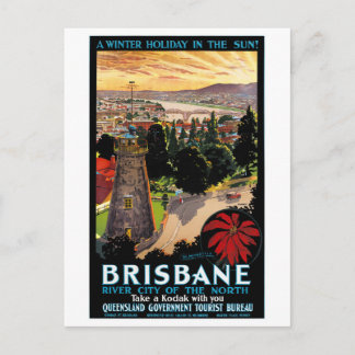 Brisbane Australia Vintage Travel Poster wiederher Postkarte