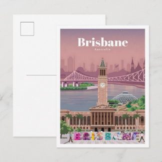 Brisbane Australia Vintage Travel  Postkarte