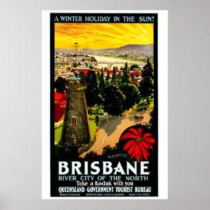 Brisbane Australien Reise 1920er POSTER DRUCK A5-A
