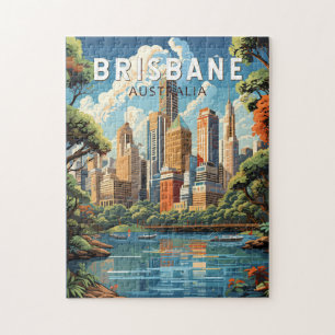 Brisbane Australien Reise Kunst Vintage Puzzle