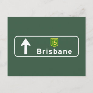 Brisbane, Australien Road Sign Postkarte