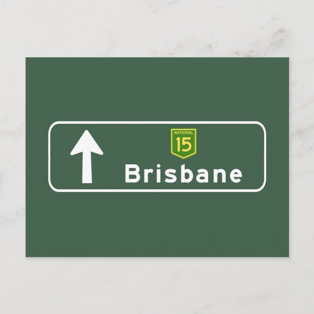 Brisbane, Australien Road Sign Postkarte (Vorderseite)