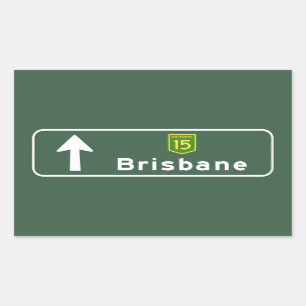 Brisbane, Australien Road Sign Rechteckiger Aufkleber