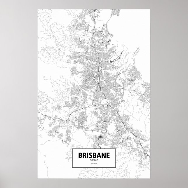 Brisbane, Australien (schwarz auf weiß) Poster (Vorne)