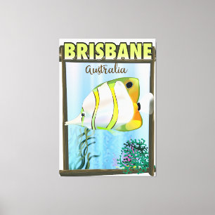 Brisbane Australien Tropisches Reiseplakat Leinwanddruck