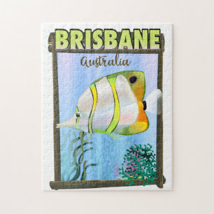 Brisbane Australien Tropisches Reiseplakat Puzzle