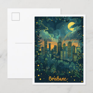 Brisbane Australien Vintage-Reiseillustration Postkarte