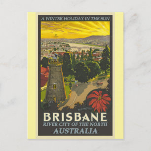 Brisbane Australien Vintage-Reiseposter Postkarte