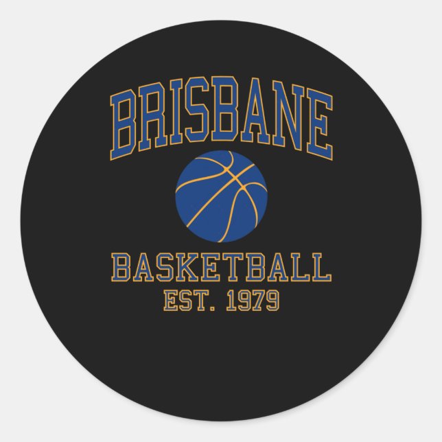 Brisbane Basketball Runder Aufkleber (Vorderseite)