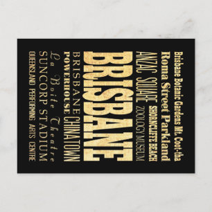 Brisbane City Australien Typography Kunst Postkarte