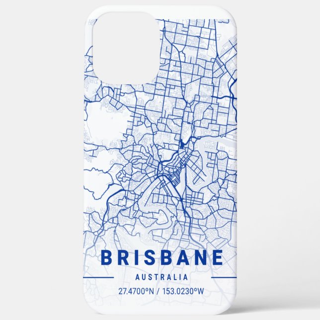 Brisbane City Map Blue Tint Case-Mate iPhone Hülle (Rückseite)