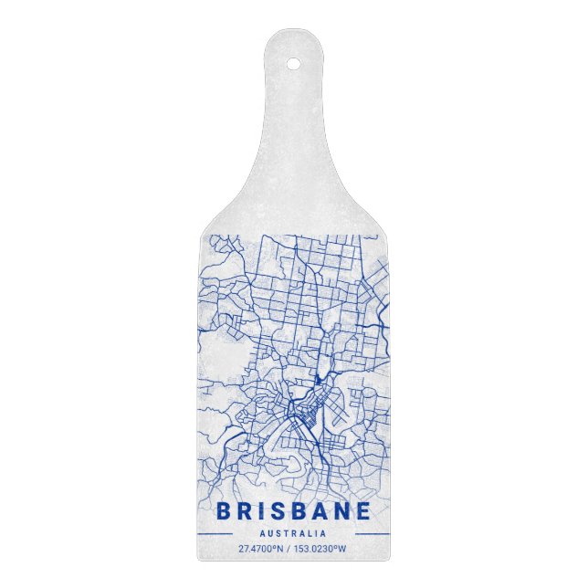 Brisbane City Map Blue Tint Schneidebrett (Vorderseite)