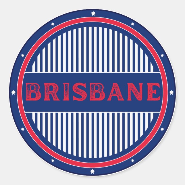 Brisbane City Pride Emblem – Australian Identity Runder Aufkleber (Vorderseite)