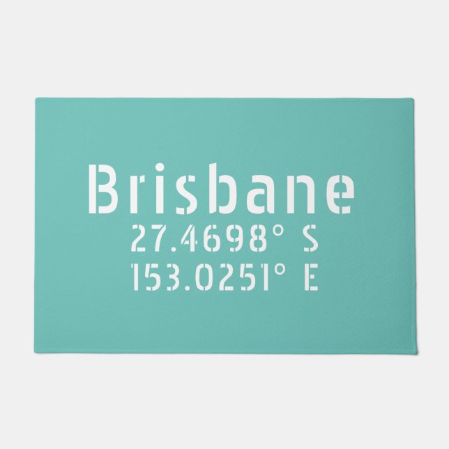 Brisbane Latitude Länge Fußmatte (Vorderseite)