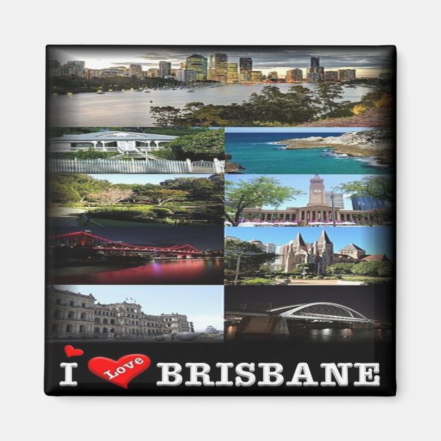BRISBANE, Mosaik, Australien, Kühlschrank Magnet (Vorne)