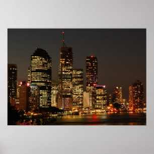 Brisbane Night Skyline. Poster