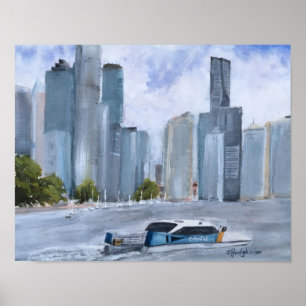 BRISBANE, QLD, AUSTRALIEN, WASSERFARBE POSTER