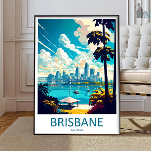 Brisbane Reise Druck Wandkunst Brisbane Wand Hangi Poster