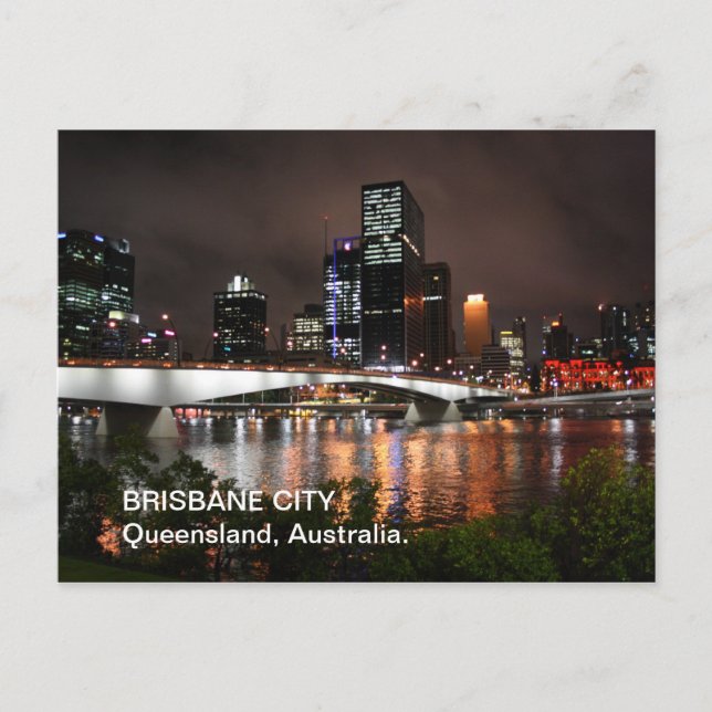 Brisbane River City at Night Postcard Postkarte (Vorderseite)