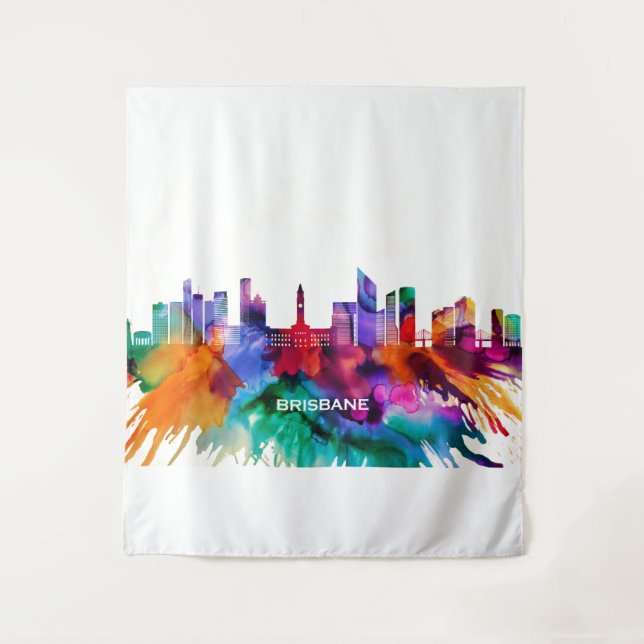 Brisbane Skyline Wandteppich (Vorderseite)