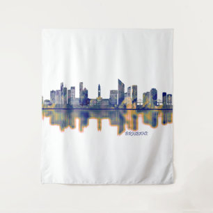 Brisbane Skyline Wandteppich