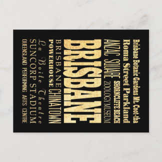 Brisbane Stadt Australien Typografie Kunst Postkarte