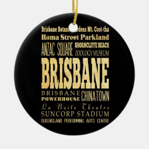 Brisbane-Stadt der Australien-Typografie-Kunst Keramikornament