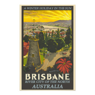 Brisbane Vintage-Plakat Fotodruck