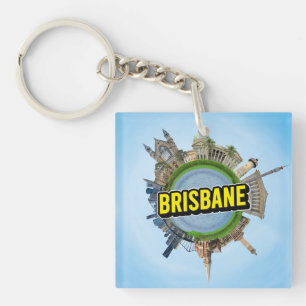 Brisbane winzig kleiner Planet Wahrzeichen Archite Schlüsselanhänger