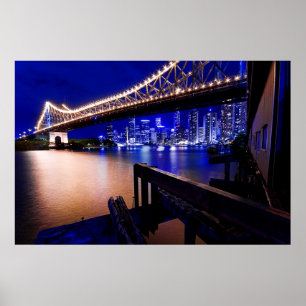 Brisbane's Story Bridge in der Nacht Poster