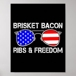 Brisket Bycon Ribs and Freedom Grill Grillen Meat Poster
