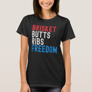 Brisket-Hintern-Rippen-Freiheit-Patriotisches Flei T-Shirt