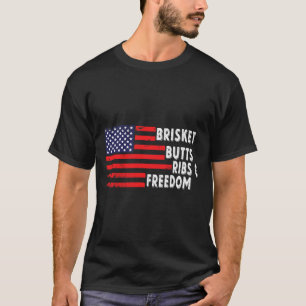 Brisket-Hintern-Rippen Und Freiheit Bbq-Amerikanis T-Shirt
