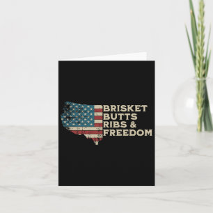 Brisket-Hintern-Rippen und Freiheit Vintage Amerik Karte