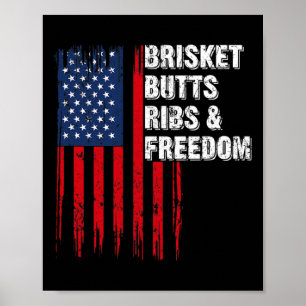 Brisket Hinterns Ribs and Freedom Steak Cooking Be Poster