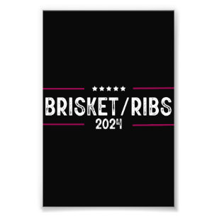 Brisket Ribs 2024 GRILLEN Barbecue politische Wahl Fotodruck